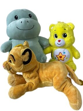 Plush Toy Lot Disney Simba Lion King Care Bears Toy Box Dinosaur Stuffed Animals